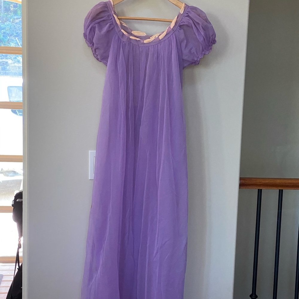Vintage lingerie purple nightie with pink detail